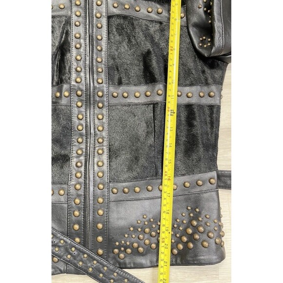 Vintage Cache Fur Collar Studded Jacket. Size: 4 - Picture 5 of 6